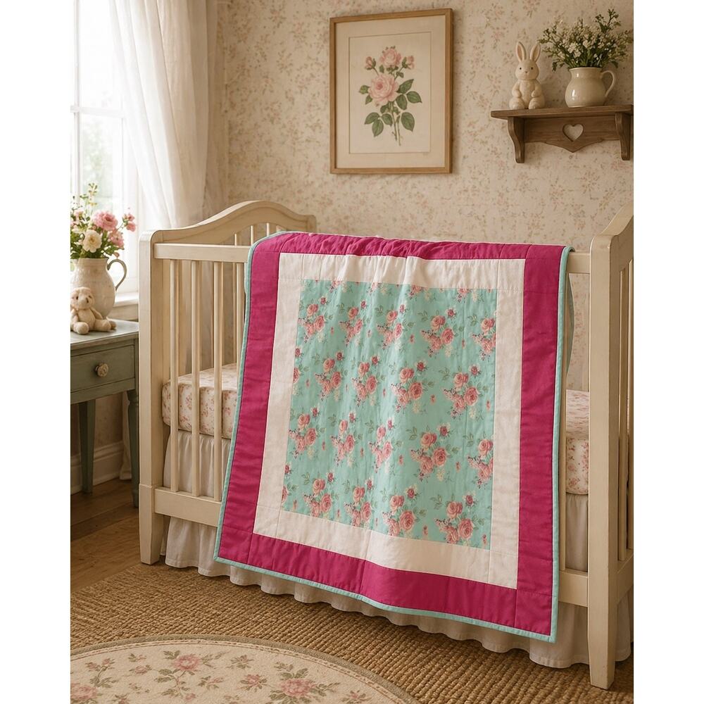 Mooresville North Carolina Quilters bee Crib Wall Quilt 32”x37”